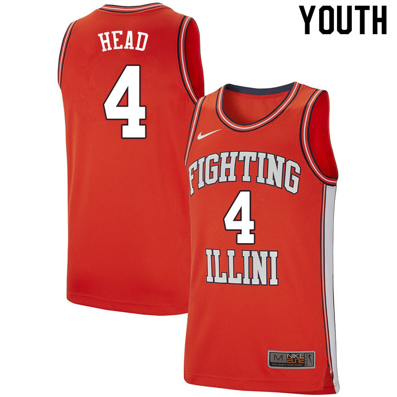 Youth #4 Luther Head Illinois Fighting Illini College Basketball Jerseys Sale-Retro